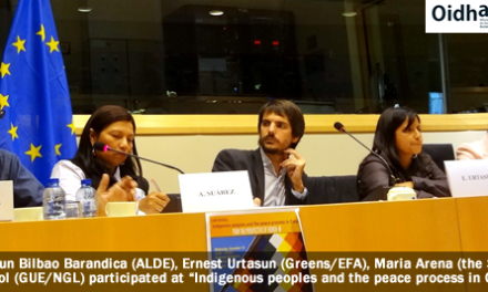 Mujeres representantes de pueblos indígenas en Colombia hablan sobre paz en el Parlamento Europeo